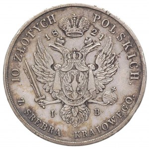 10 złotych 1821, Warszawa, Plage 24, Bitkin 820 R, nier...