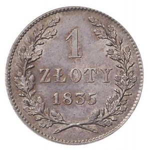 1 złoty 1835, Wiedeń, Plage 294, wyśmienity egzemplarz,...