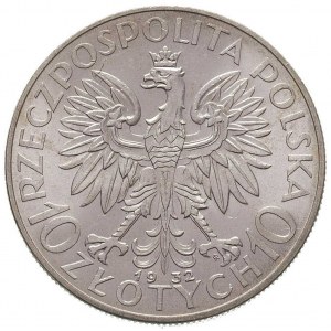 10 złotych 1932, Warszawa, Głowa Kobiety, Parchimowicz ...