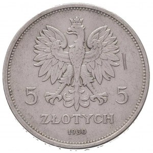 5 złotych 1930, Warszawa, Sztandar, Parchimowicz 115 b,...