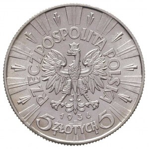 5 złotych 1936, Warszawa, Józef Piłsudski, Parchimowicz...