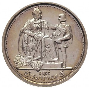 5 zlotych 1925, Konstytucja, odmiana z monogramami SW (...