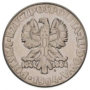 10 złotych 1964, próba niklowa ze znakiem mennicy poniż...