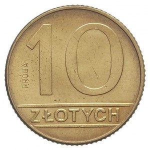 10 złotych 1989, PRÓBA, mosiądz, Parchimowicz P-288 b, ...