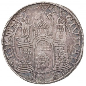 talar (18 ferdingów) 1574/3, Ryga, Aw: Herb miasta i na...