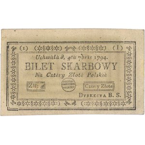 kolekcja banknotów 4 złote polskie 4.09.1794, 1 seria l...