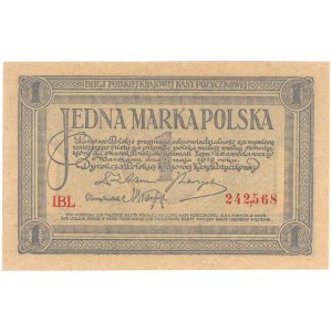 1 marka polska 17.05.1919, seria I BL, Miłczak 19b, Luc...