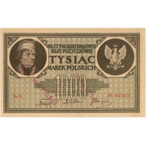 1.000 marek polskich 17.05.1919, seria G, na obu strona...
