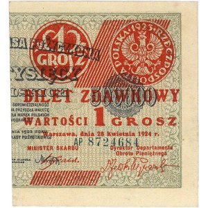 zestaw banknotów 1 groszowych z 28.04.1924, Miłczak 42c...