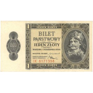 1 złoty 1.10.1938, seria IK, Miłczak 78b, Lucow 714 (in...