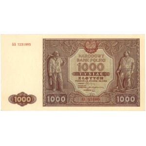 1000 złotych 15.01.1946, seria AA, Miłczak 122h