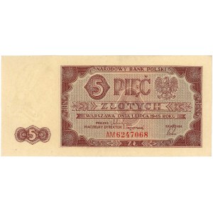 5 złotych 1.07.1948, seria AM, Miłczak 135b