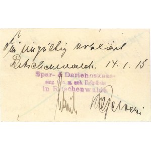 Ryczywół (Ritschenwalde), 1 marka ważna do 1.01.1915, K...