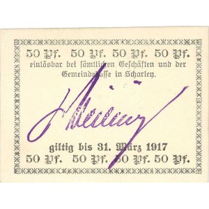 Szarlej (Scharley), 50 fenigów ważne do 31.03.1917
