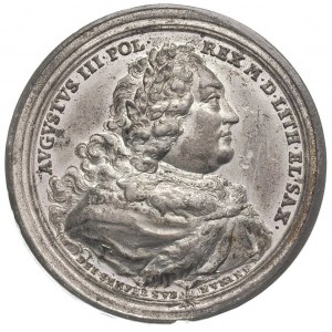 August III- pokój drezdeński 1745 medal autorstwa Vestn...