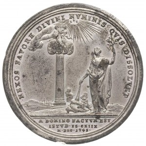 August III- pokój drezdeński 1745 medal autorstwa Vestn...