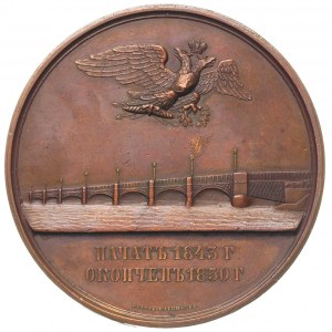 medal na budowę mostu Mikołajowskiego na Newie w Peters...