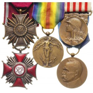 zestaw odznaczeń: -Belgia i Francja medale za wojnę 191...