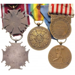 zestaw odznaczeń: -Belgia i Francja medale za wojnę 191...