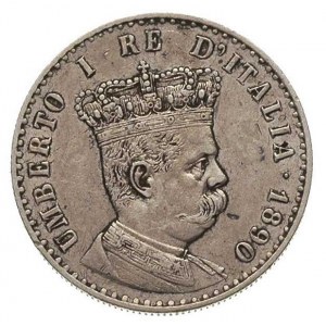 Umberto I 1889-1900, 50 centimów 1890 / M, Mediolan, K....