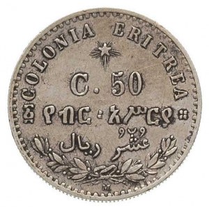 Umberto I 1889-1900, 50 centimów 1890 / M, Mediolan, K....