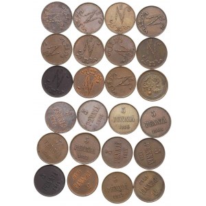 kolekcja 61 monet (42 miedziane i 19 srebrnych) z lat 1...