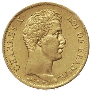 Karol X 1824-1830, 40 franków 1830 A, Paryż, Fr. 548, z...