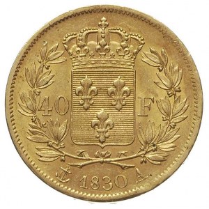 Karol X 1824-1830, 40 franków 1830 A, Paryż, Fr. 548, z...