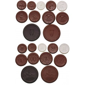 zestaw 9 monet: 2 marki 1921 (2 sztuki), 1 marka 1921 (...