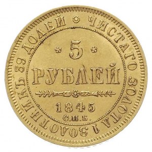 5 rubli 1845, Petersburg, Fr. 155, Bitkin 26, złoto 6.5...