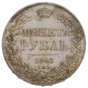 rubel 1843, Petersburg, Bitkin 202, ładny egzemplarz, p...