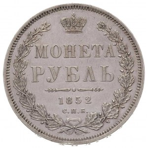 rubel 1852, Petersburg, Bitkin 229, ładnie zachowany