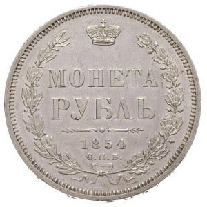 rubel 1854, Petersburg, Bitkin 234, drobne ryski, delik...