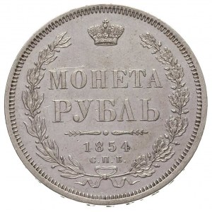 rubel 1854, Petersburg, Bitkin 234, drobne ryski, delik...