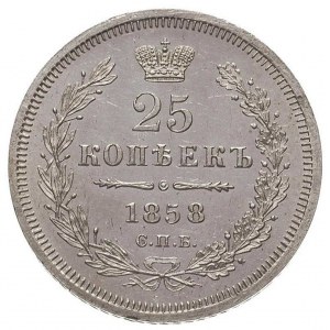 25 kopiejek 1858, Petersburg, Bitkin 56, ładny egzempla...