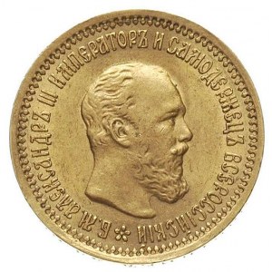 5 rubli 1889, Petersburg,  Fr. 163, Bitkin 8, złoto 6.4...