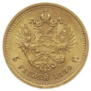 5 rubli 1889, Petersburg,  Fr. 163, Bitkin 8, złoto 6.4...
