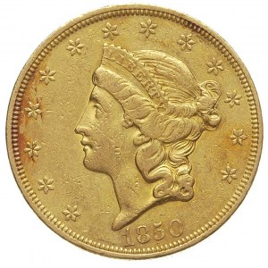 20 dolarów 1850, Filadelfia, Fr. 169, złoto 33.34 g