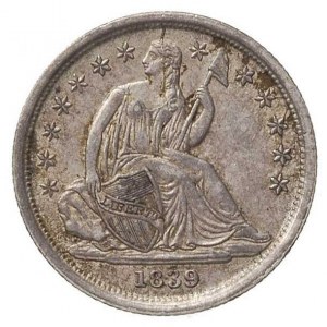 10 centów 1839, Filadelfia, typ \Siedząca Liberty, Yeom...
