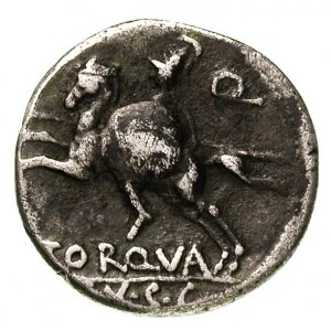 L. Manlius Torquatus 113/112 pne, denar, Aw: Roma w heł...