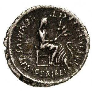 C. Memmius C.f. 56 pne, denar, Aw: Głowa Quirinusa w wi...