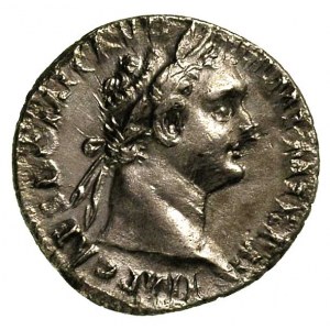 Domicjan 81-96, denar, Aw: Głowa cesarza w wieńcu lauro...
