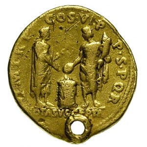 Trajan 98-117, aureus, Aw: Popiersie cesarza w prawo, R...