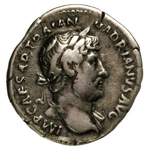 Hadrian 117-138, denar, Aw: Głowa cesarza w prawo, Rw: ...