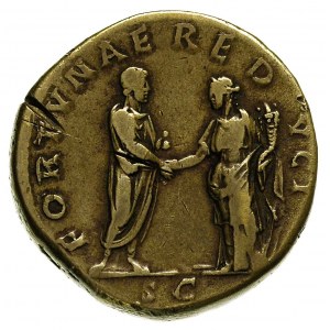 Hadrian 117-138, sestercja, Aw: Popiersie w prawo, Rw: ...