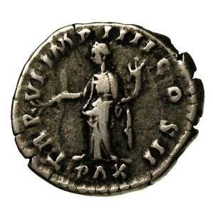 Luciusz Verus 161-169, denar, Aw: Popiersie cesarza w p...