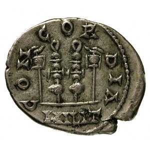 Elagabal 218-222, denar, Aw: Popiersie w prawo, Rw: Dwa...