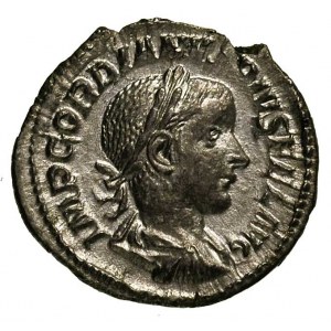 Gordian III 238-244, denar, Aw: Popiersie w prawo, Rw: ...