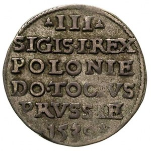 trojak 1539, Elbląg, T. 2, lekko niedobite napisy