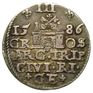 trojak 1586, Ryga, małe popiersie króla, Gerbaszewski 2...